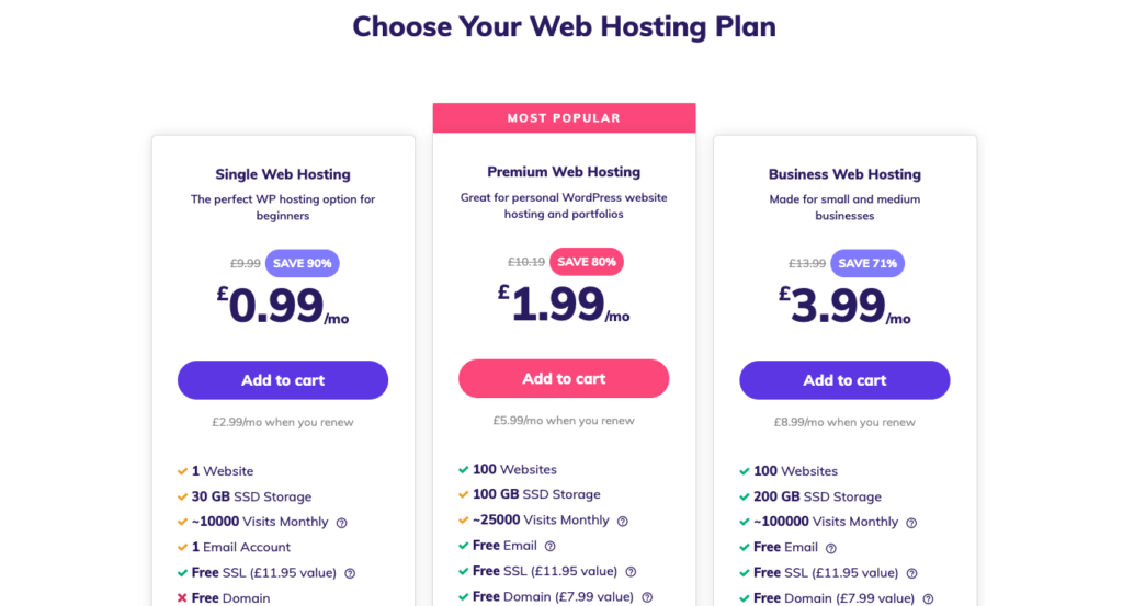 find the right hosting plan for your first website